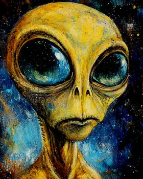Alien #4 - Aliens, Spaceships  Outer-Space Wall Art Prints – 8″x10″ Artwork for 11″x14″ Frame