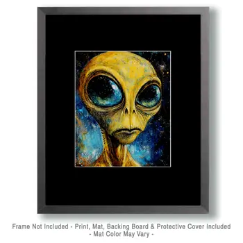 Alien #4 - Aliens, Spaceships  Outer-Space Wall Art Prints – 8″x10″ Artwork for 11″x14″ Frame