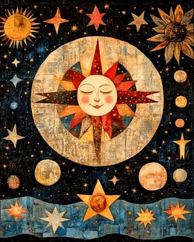 Celestial Sun - Aliens, Spaceships  Outer-Space Wall Art Prints – 8″x10″ Artwork for 11″x14″ Frame