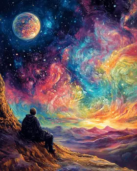 Other-World Cosmos - Aliens, Spaceships  Outer-Space Wall Art Prints – 8″x10″ Artwork for 11″x14″ Frame