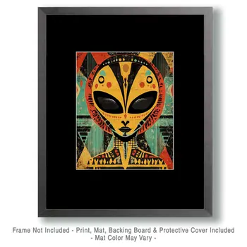 Alien #6 - Aliens, Spaceships  Outer-Space Wall Art Prints – 8″x10″ Artwork for 11″x14″ Frame
