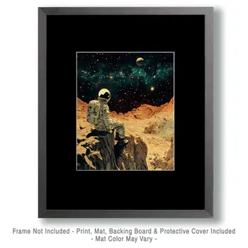 Astronaut Resting - Aliens, Spaceships  Outer-Space Wall Art Prints – 8″x10″ Artwork for 11″x14″ Frame