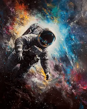 Astronaut in Space - Aliens, Spaceships  Outer-Space Wall Art Prints – 8″x10″ Artwork for 11″x14″ Frame
