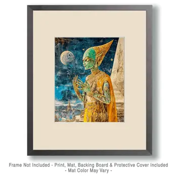 Thai Alien - Aliens, Spaceships  Outer-Space Wall Art Prints – 8″x10″ Artwork for 11″x14″ Frame