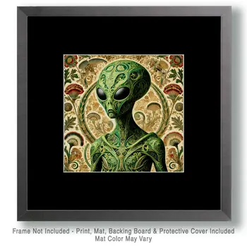 Alien #10 - Aliens, Spaceships  Outer-Space Wall Art Prints – 8″x10″ Artwork for 11″x14″ Frame