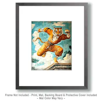 Tiger Dance #10 - Martial Arts Wall Art Prints – 8″x10″ Artwork for 11″x14″ Frame