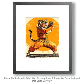 Tiger Dance #11 - Martial Arts Wall Art Prints – 8″x10″ Artwork for 11″x14″ Frame