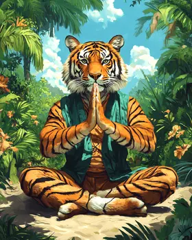 Tiger Dance #12 - Martial Arts Wall Art Prints – 8″x10″ Artwork for 11″x14″ Frame