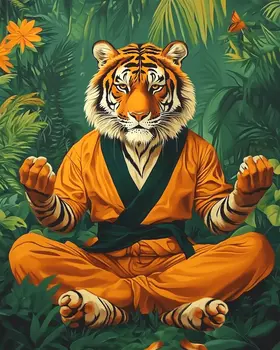 Tiger Dance #13 - Martial Arts Wall Art Prints – 8″x10″ Artwork for 11″x14″ Frame