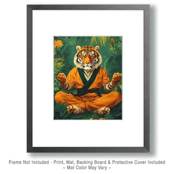 Tiger Dance #13 - Martial Arts Wall Art Prints – 8″x10″ Artwork for 11″x14″ Frame