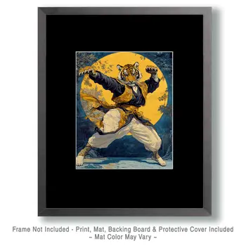 Tiger Dance #2 - Martial Arts Wall Art Prints – 8″x10″ Artwork for 11″x14″ Frame