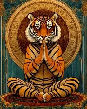 Tiger Dance #5 - Martial Arts Wall Art Prints – 8″x10″ Artwork for 11″x14″ Frame