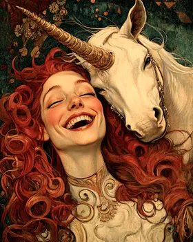 A Fairy Good Joke - Unicorn & Pegasus Wall Art Prints – 8″x10″ Artwork for 11″x14″ Frame