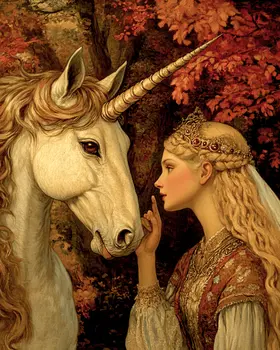 Princess Lesson - Unicorn & Pegasus Wall Art Prints – 8″x10″ Artwork for 11″x14″ Frame