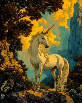 Classic Pose - Unicorn & Pegasus Wall Art Prints – 8″x10″ Artwork for 11″x14″ Frame