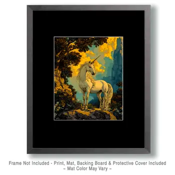 Classic Pose - Unicorn & Pegasus Wall Art Prints – 8″x10″ Artwork for 11″x14″ Frame