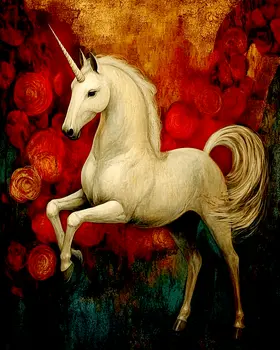 Rearing Up - Unicorn & Pegasus Wall Art Prints – 8″x10″ Artwork for 11″x14″ Frame