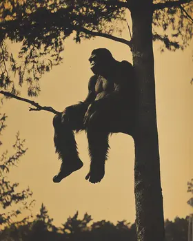 Bigfoot in a Tree Art Prints - 8"x10" Artwork for 11"x14" Frame