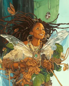 Fairy Bearing Gifts - Fairies Worldwide – 8″x10″ Artwork in 12″x14″ Mat