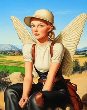 Swedish Farm Fairy - Cowgirl Fairies – 8″x10″ Artwork in 12″x14″ Mat