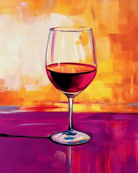 Pop Art Glass of Vino - Wine Wall Art Prints – 8″x10″ Artwork for 11″x14″ Frame