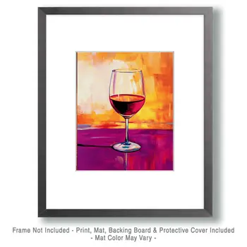 Pop Art Glass of Vino - Wine Wall Art Prints – 8″x10″ Artwork for 11″x14″ Frame