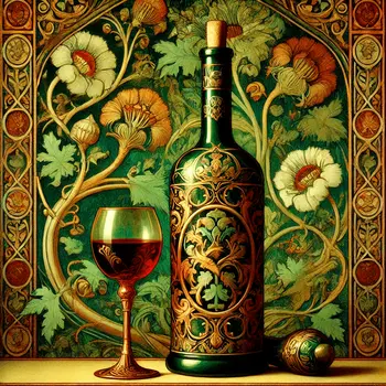 Nouveau Wine Still-Life - Wine Wall Art Prints – 8″x10″ Artwork for 11″x14″ Frame