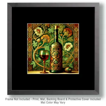 Nouveau Wine Still-Life - Wine Wall Art Prints – 8″x10″ Artwork for 11″x14″ Frame