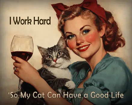 I Work Hard - Wine Wall Art Prints – 8″x10″ Artwork for 11″x14″ Frame