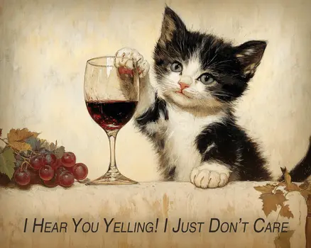 Don't Care - Wine Wall Art Prints – 8″x10″ Artwork for 11″x14″ Frame