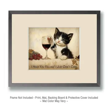 Don't Care - Wine Wall Art Prints – 8″x10″ Artwork for 11″x14″ Frame