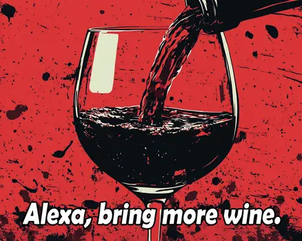 Alexa, Bring More Wine - Wine Wall Art Prints – 8″x10″ Artwork for 11″x14″ Frame