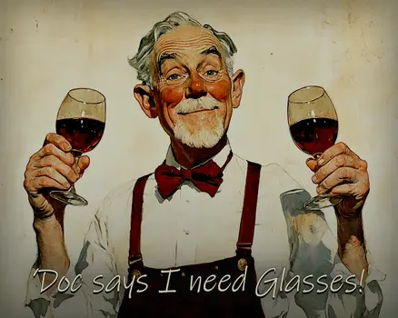 Doc Says I Need Glasses - Wine Wall Art Prints – 8″x10″ Artwork for 11″x14″ Frame