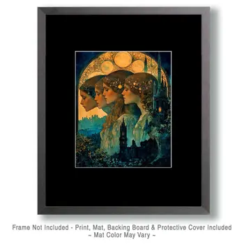 Four Oracles - Witches and Witchcraft Wall Art Prints – 8″x10″ Artwork for 11″x14″ Frame