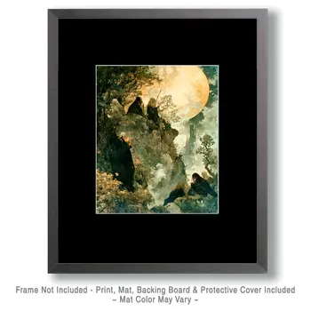 Dark Landscape - Witches and Witchcraft Wall Art Prints – 8″x10″ Artwork for 11″x14″ Frame