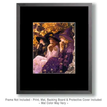 Purple Coven - Witches and Witchcraft Wall Art Prints – 8″x10″ Artwork for 11″x14″ Frame