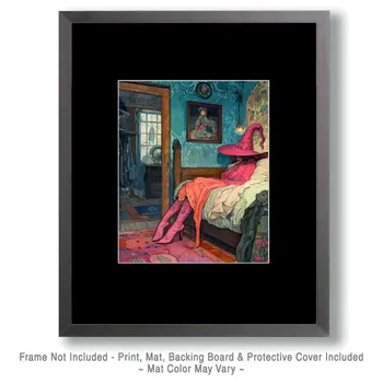 Bone-Tired After Long Ride - Witches and Witchcraft Wall Art Prints – 8″x10″ Artwork for 11″x14″ Frame
