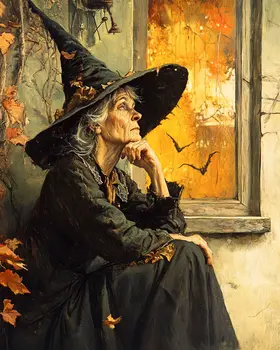 Crone Moonsliver - Witches and Witchcraft Wall Art Prints – 8″x10″ Artwork for 11″x14″ Frame