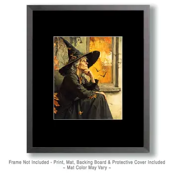 Crone Moonsliver - Witches and Witchcraft Wall Art Prints – 8″x10″ Artwork for 11″x14″ Frame