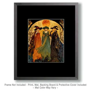 Power of Three - Witches and Witchcraft Wall Art Prints – 8″x10″ Artwork for 11″x14″ Frame