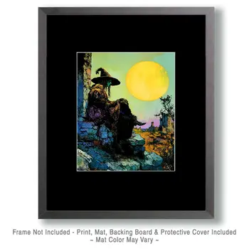 Classic Storybook Witch - Witches and Witchcraft Wall Art Prints – 8″x10″ Artwork for 11″x14″ Frame