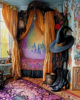 Witch's Chamber - Witches and Witchcraft Wall Art Prints – 8″x10″ Artwork for 11″x14″ Frame