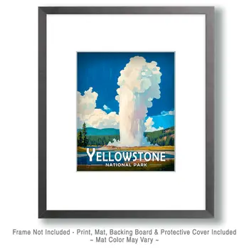 Geyser - Yellowstone Souvenir Art Prints - 8"x10" Artwork for 11"x14" Frame