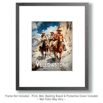 Trail Ride - Yellowstone Souvenir Art Prints - 8"x10" Artwork for 11"x14" Frame