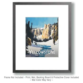 Snowy Cliffs - Yellowstone Souvenir Art Prints - 8"x10" Artwork for 11"x14" Frame