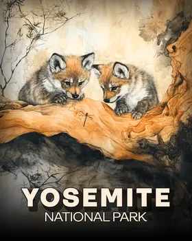 Wolf Cubs Eye Dragonfly - Yosemite Souvenir Art Prints - 8"x10" Artwork for 11"x14" Frame
