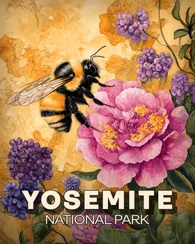 Garden Bumblebee - Yosemite Souvenir Art Prints - 8"x10" Artwork for 11"x14" Frame