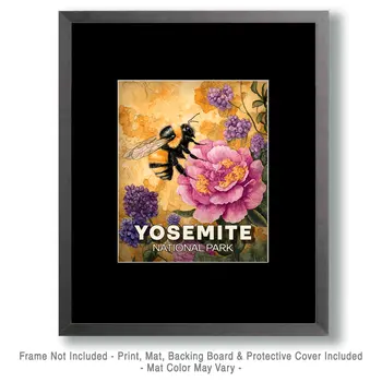 Garden Bumblebee - Yosemite Souvenir Art Prints - 8"x10" Artwork for 11"x14" Frame