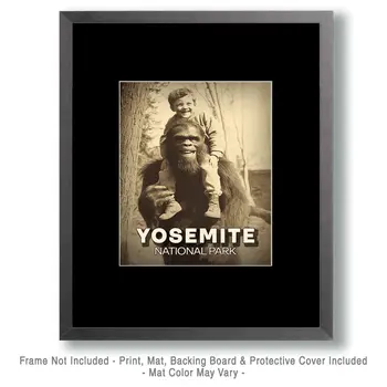 Bigfoot Piggyback - Yosemite Souvenir Art Prints - 8"x10" Artwork for 11"x14" Frame