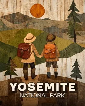 Sharing Nature - Yosemite Souvenir Art Prints - 8"x10" Artwork for 11"x14" Frame
